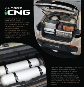 Tata Altroz CNG Car with Full Boot Space"