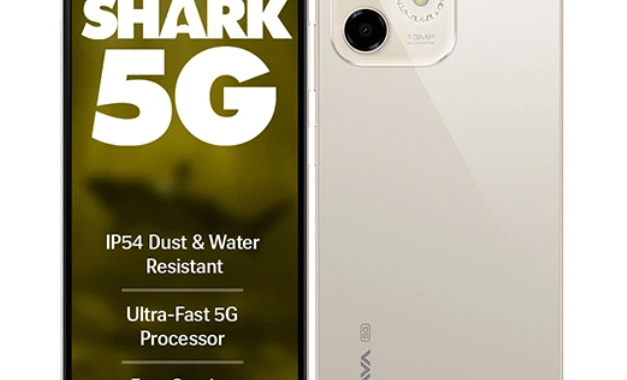 Lava Shark 5G स्मार्टफोन का फ्रंट व्यू, स्टाइलिश डिज़ाइन और 6.75 इंच HD+ डिस्प्ले के साथ