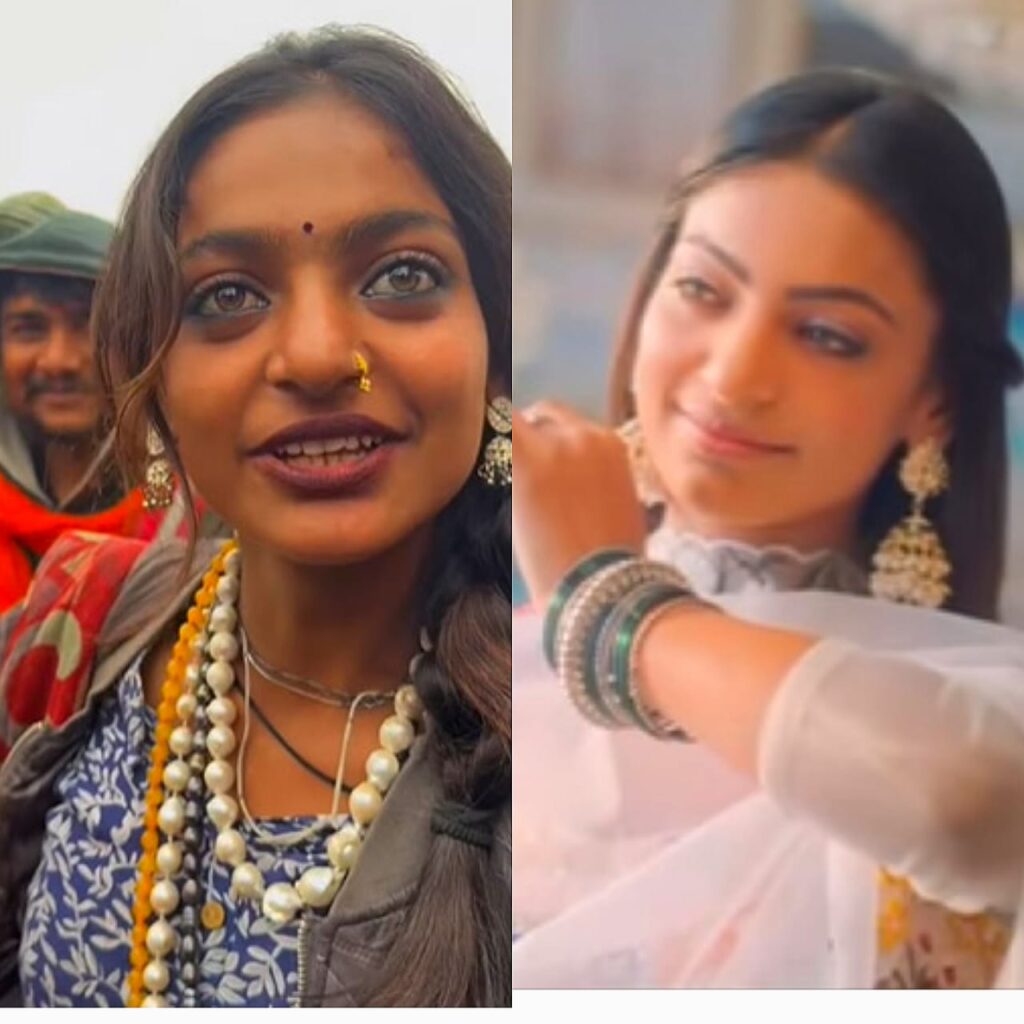 mahakumbh viral girl Monalisa in Sadagi music video viral look Monalisa Mumbai Bollywood Debut 2025 Monalisa Mumbai Bollywood Debut 2025